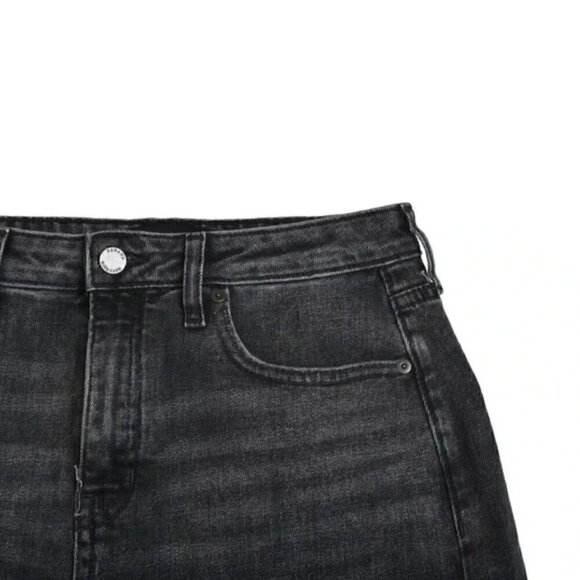 Banana Republic Denim Mini Shirt with Raw Hem Black Size 4 - Picture 6 of 11